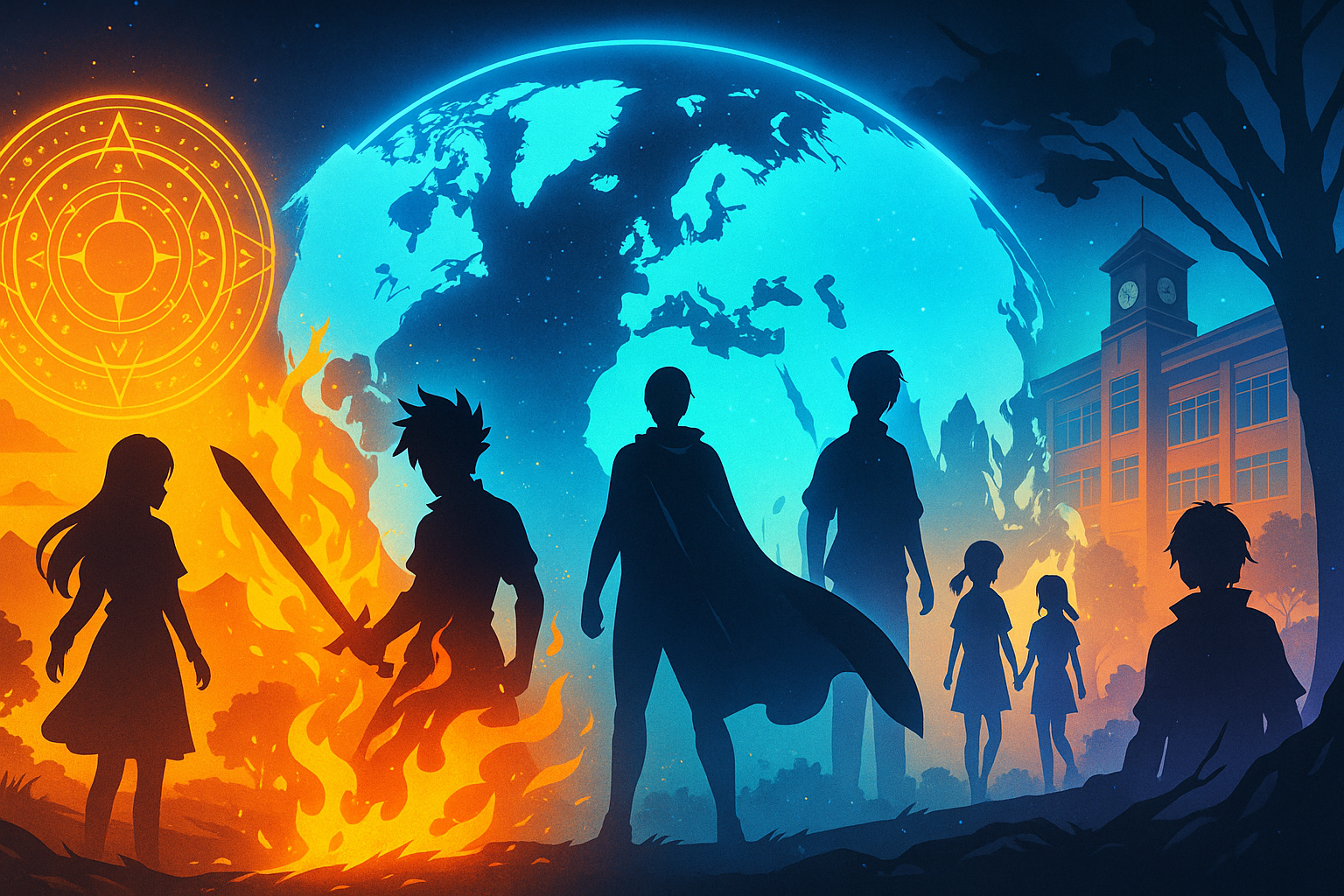 海外ファンが共感するアニメジャンルの心理的構造を示す図