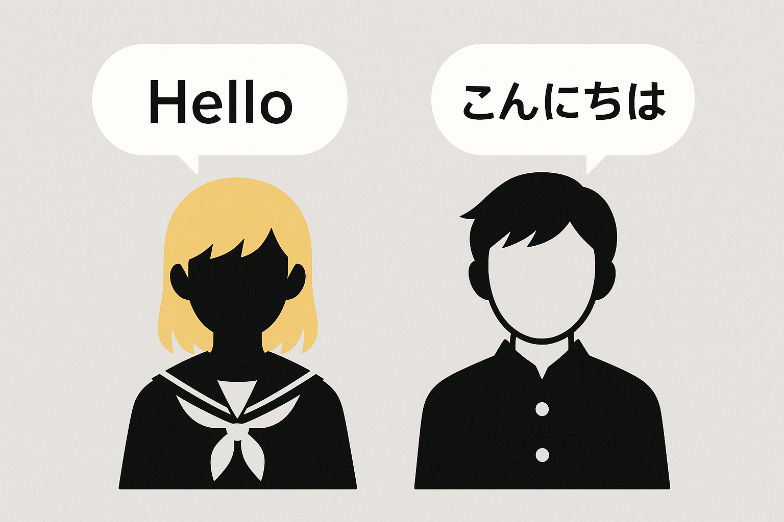 翻訳されやすいアニメキャラクターと物語構造を表すイメージ図