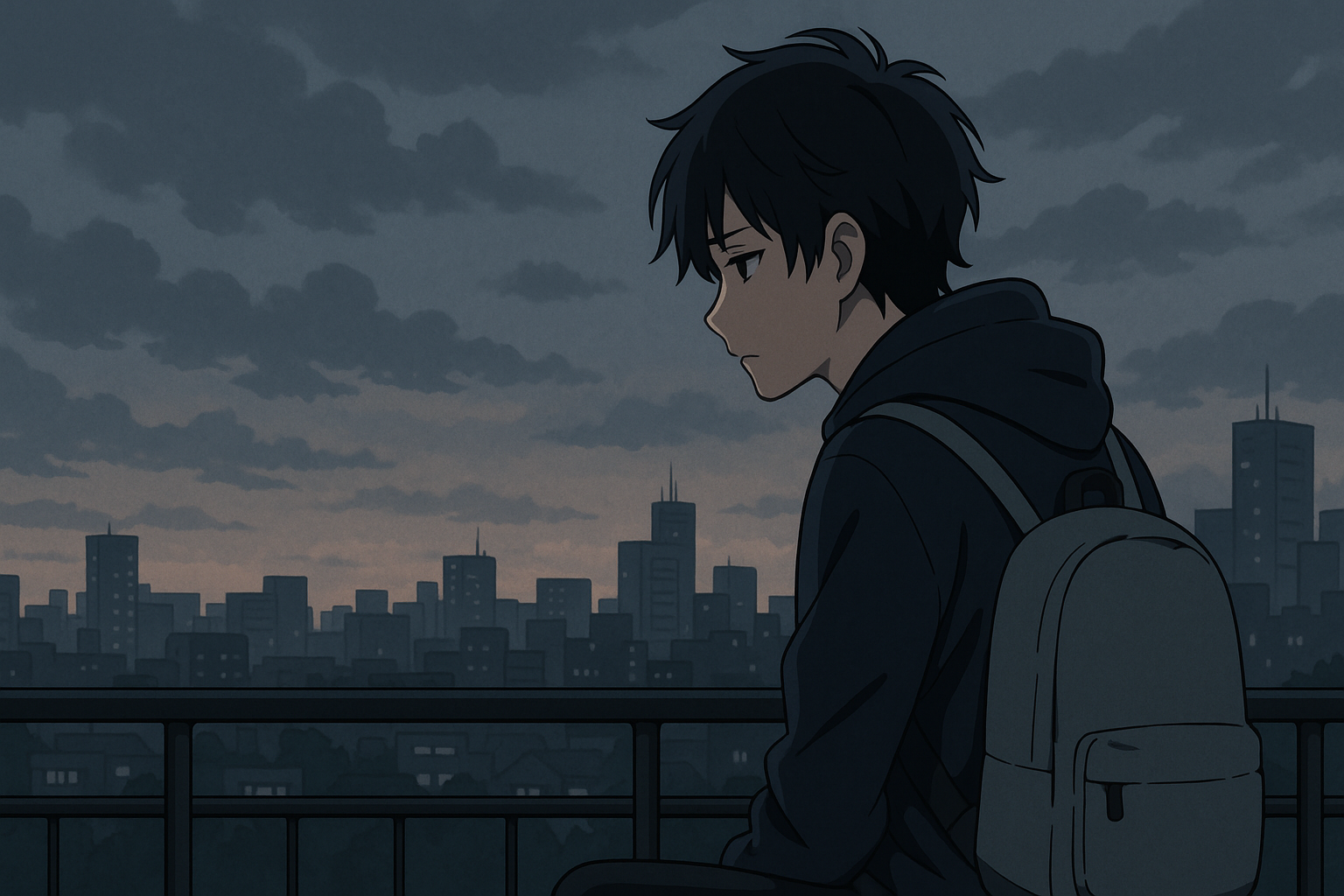 孤独な主人公の象徴的イメージ