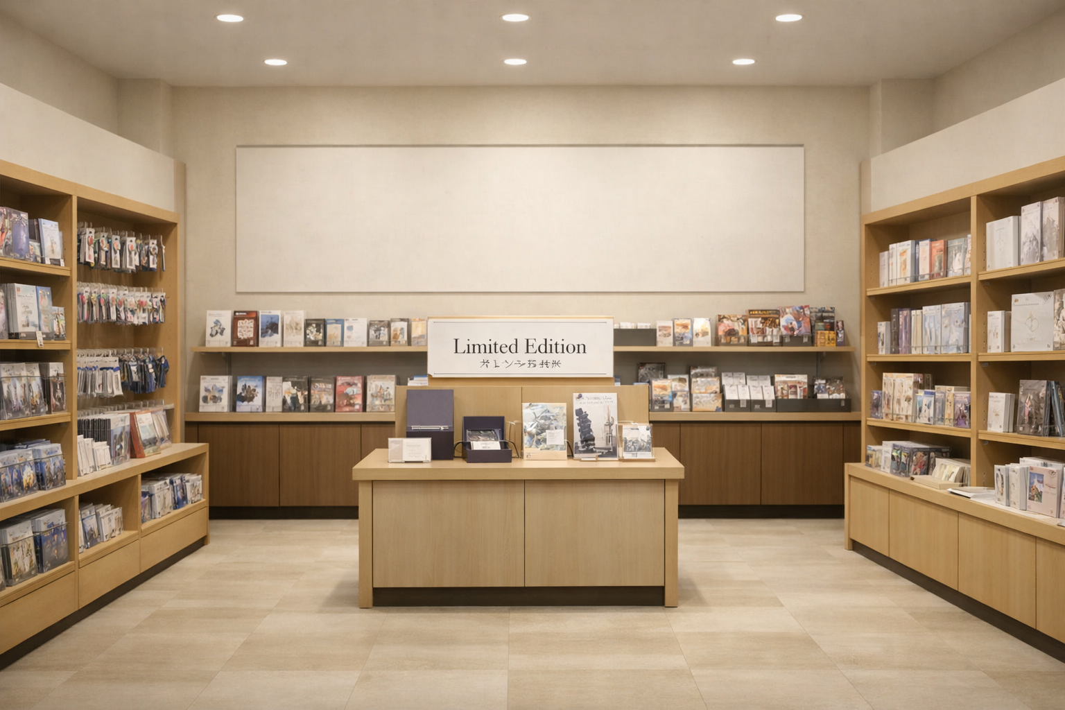 アニメショップの限定版コーナーに並ぶ特典付き商品（本文を補足するイメージ画像）