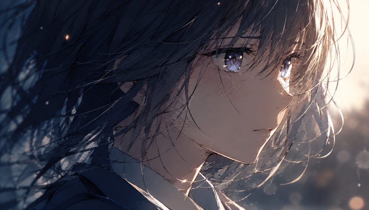 感情の揺れを繊細な線と表情で描くアニメ作画のイメージ